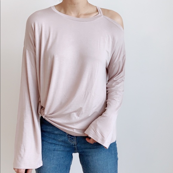 DROP SHOULDER CUT OUT LONG SLEEVE TOP - Picture 7 of 9